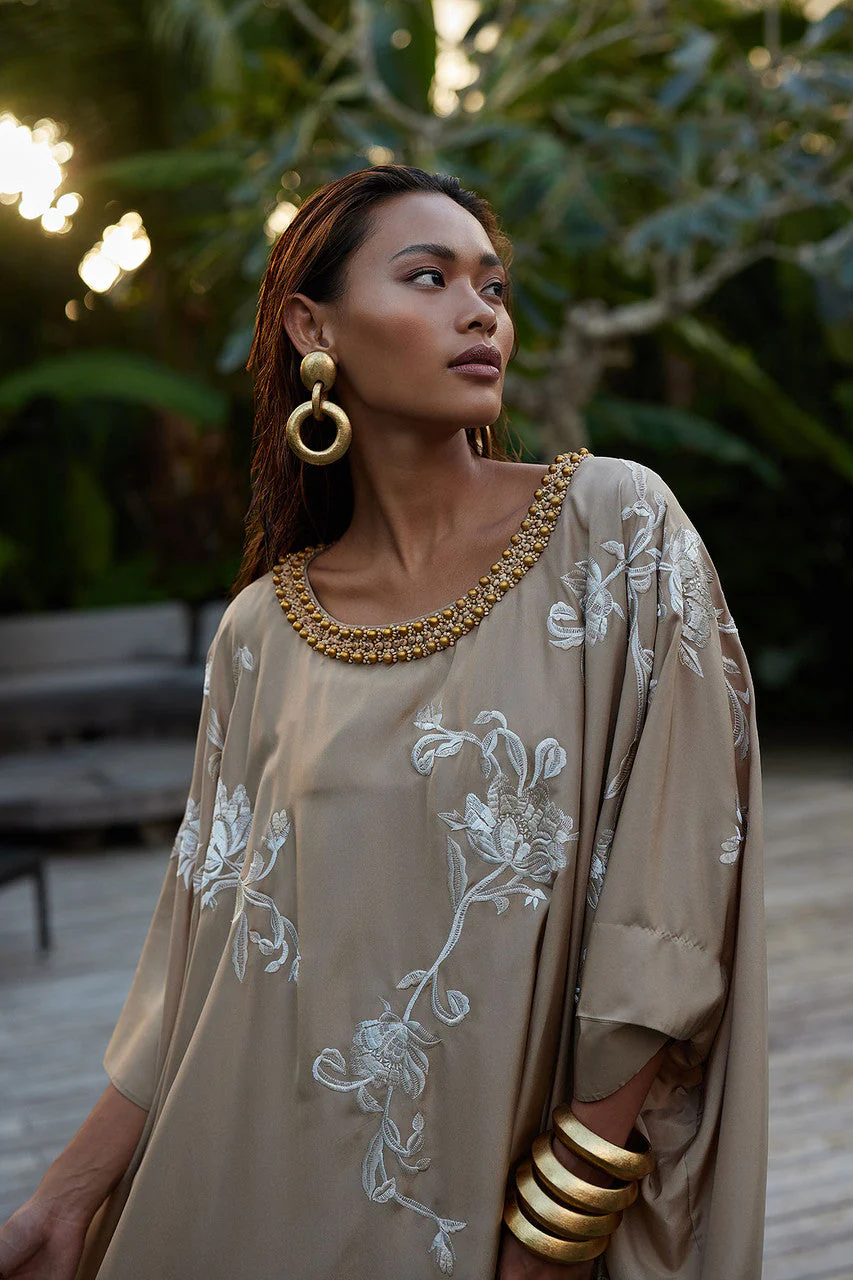Acacia Wood and Gold Plated Hoop Earrings - Image 3