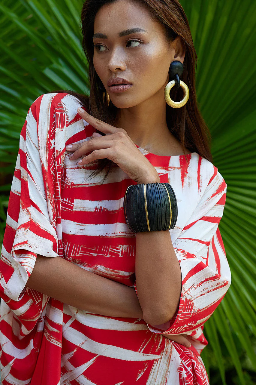 Acacia Wood and Gold Plated Sliced Bangle - Image 3