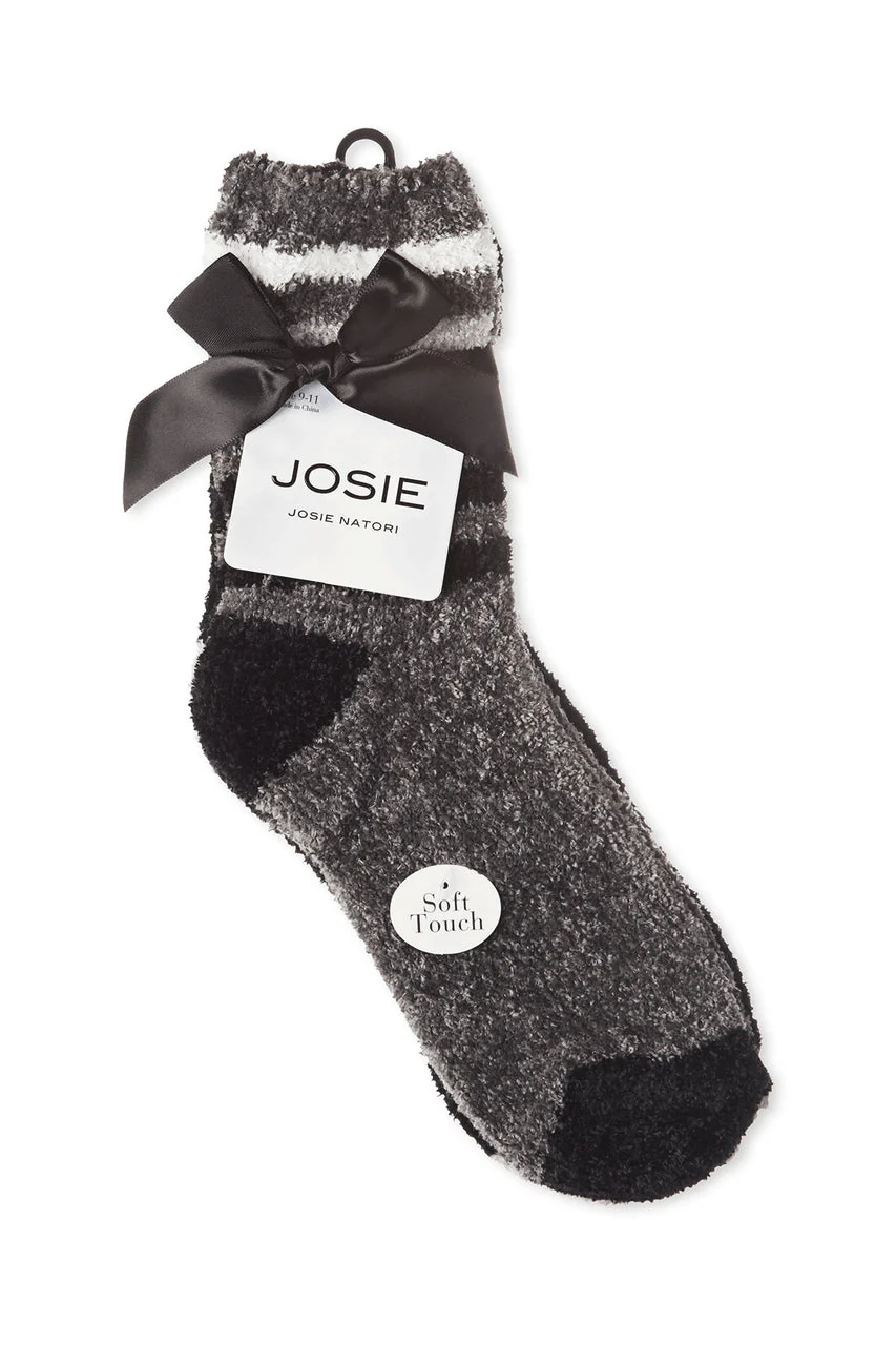 Chenille Multi Striped/Solid Cozy Crew Socks - 2 Pair Pack - Image 3