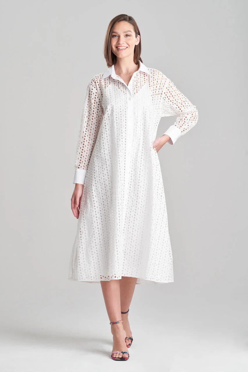 Cotton Eyelet Oversized Shirtdress - Image 2