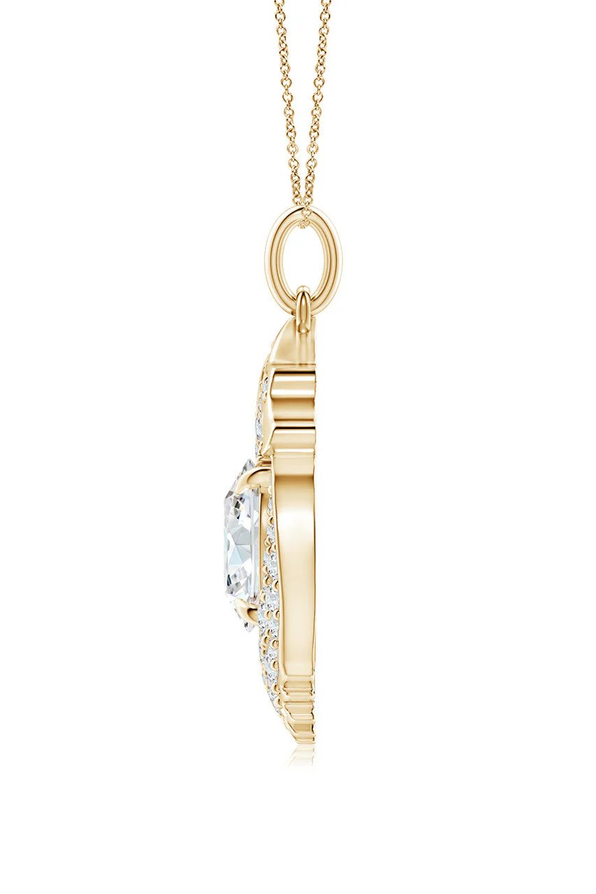 Dragon Lab-Grown 14K Gold Round Diamond Pendant Necklace - Image 2