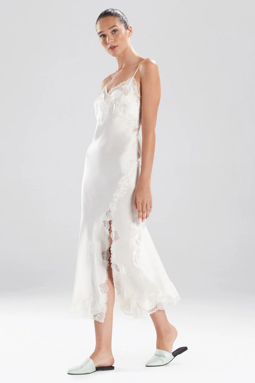 Lolita Lace Slit Silk Slip Dress - Image 4