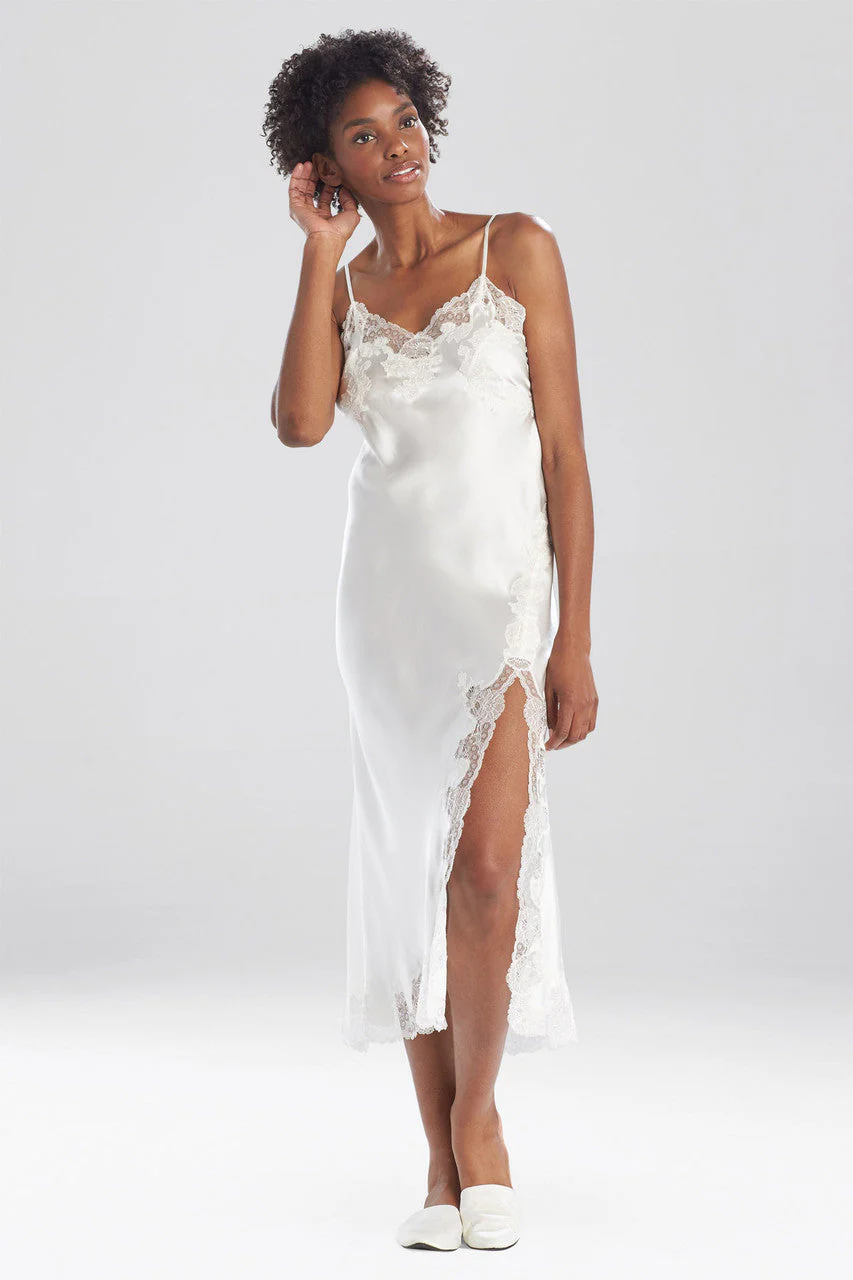 Lolita Lace Slit Silk Slip Dress - Image 6