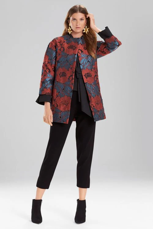 Novelty Jacquard Seamed Topper With Cutwork Embroidery - Image 8