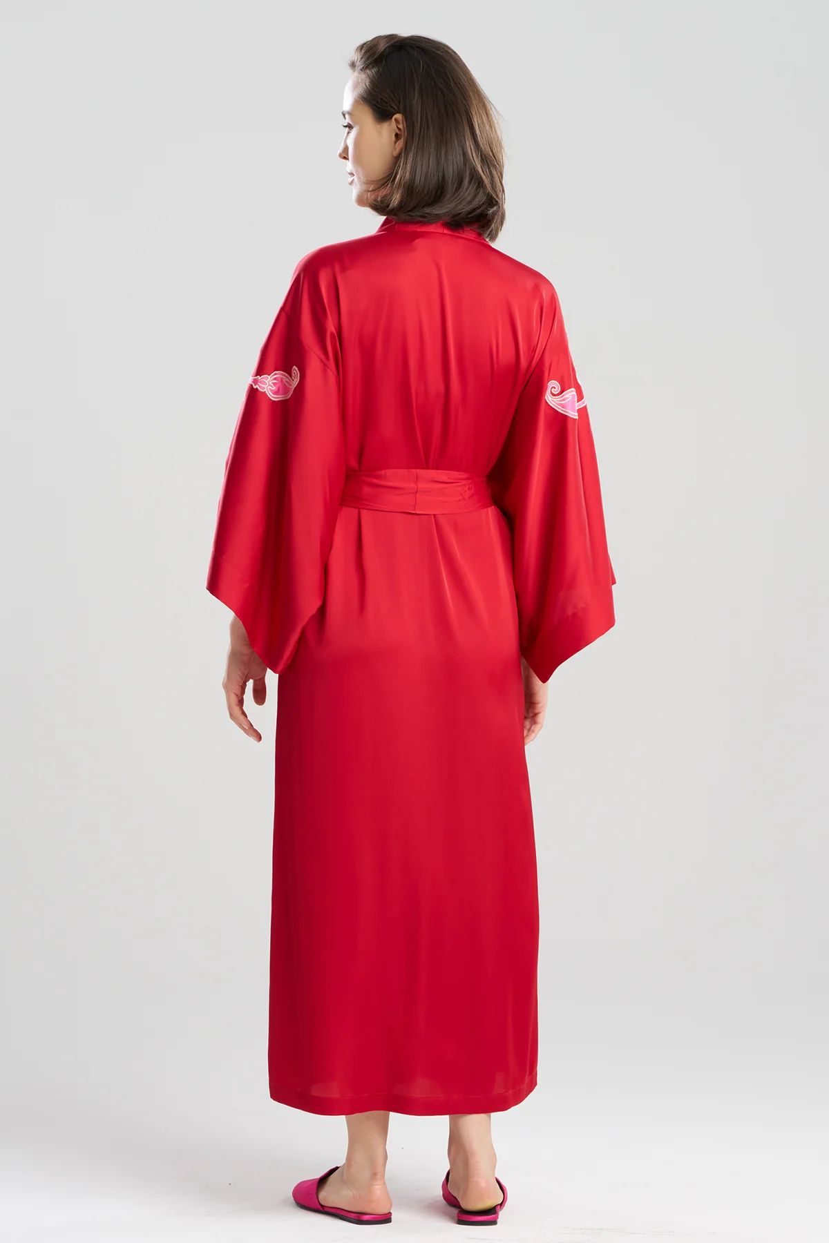 Satin Essentials Embroidered Kimono - Image 3