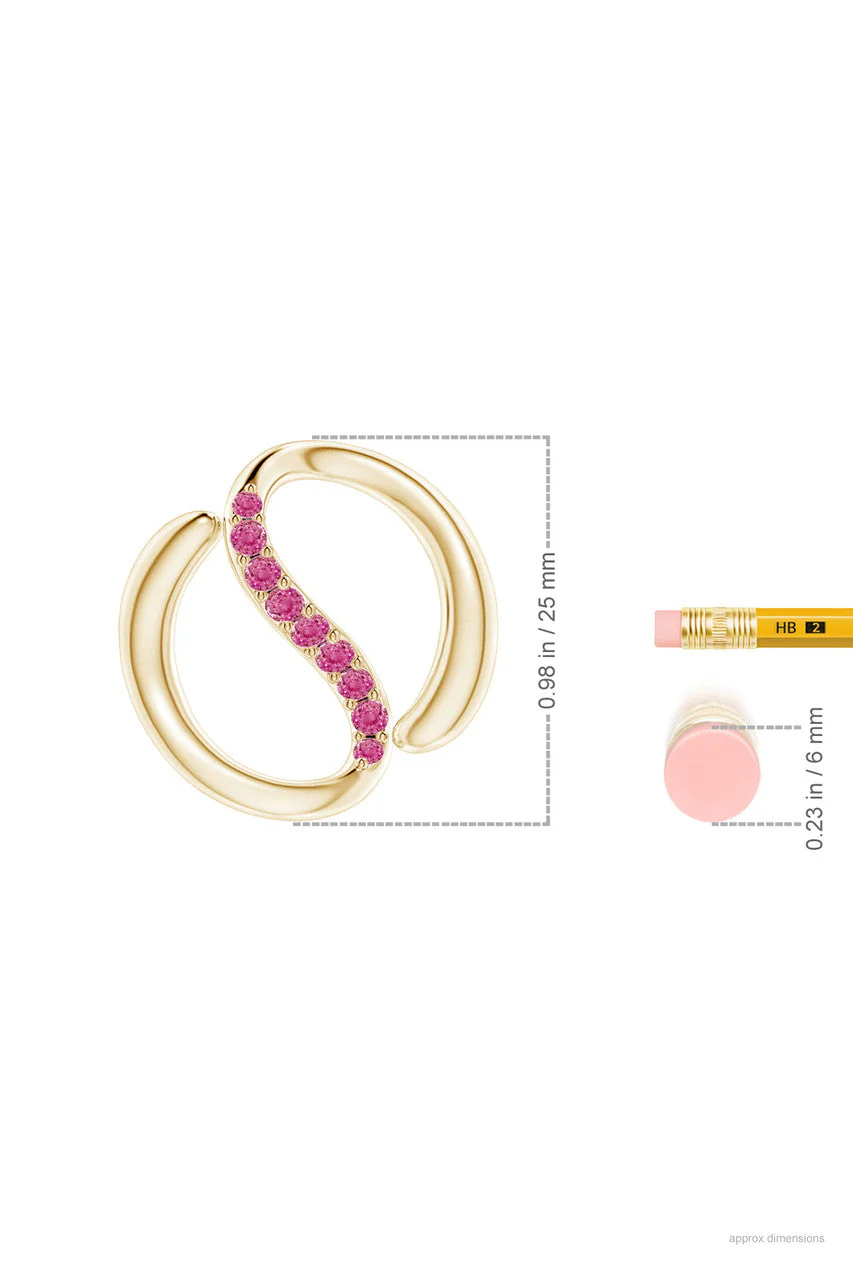 Shangri-La Yin-Yang 14K Gold and Pink Sapphire Knot Chain Pendant Necklace - Image 4