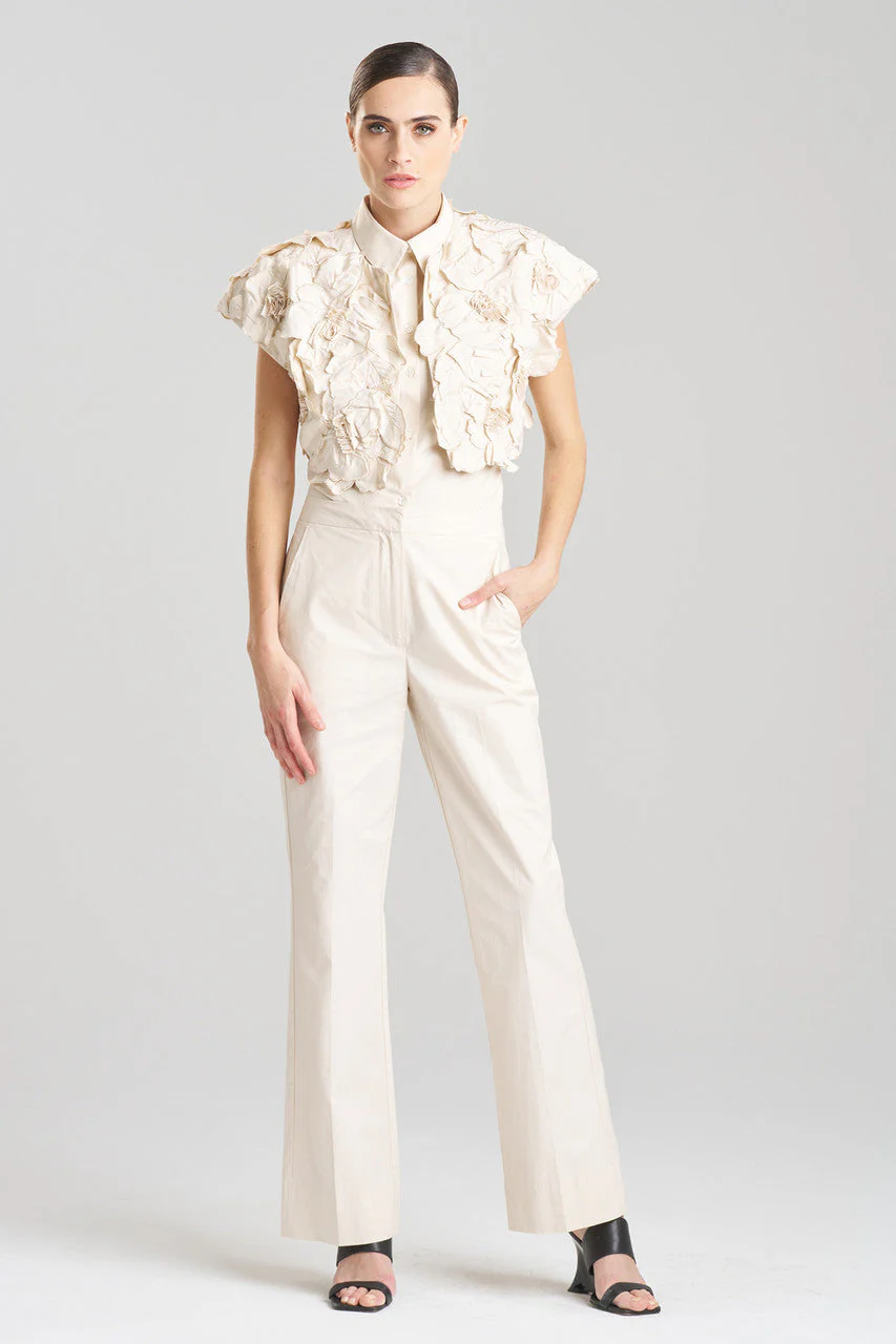 Tech Cotton Taffeta Embroidered Bolero